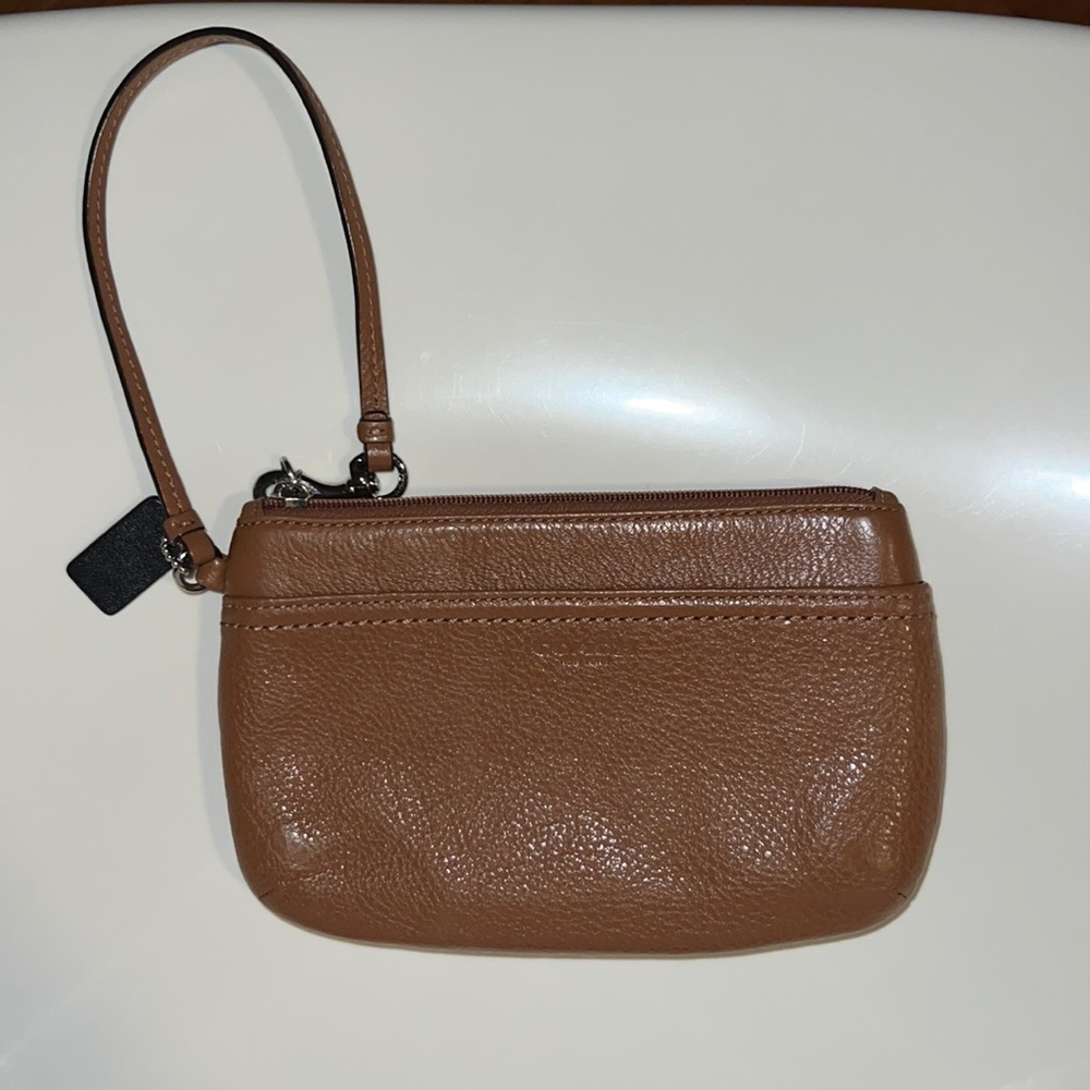 Coach Brown Leather Wristlet
